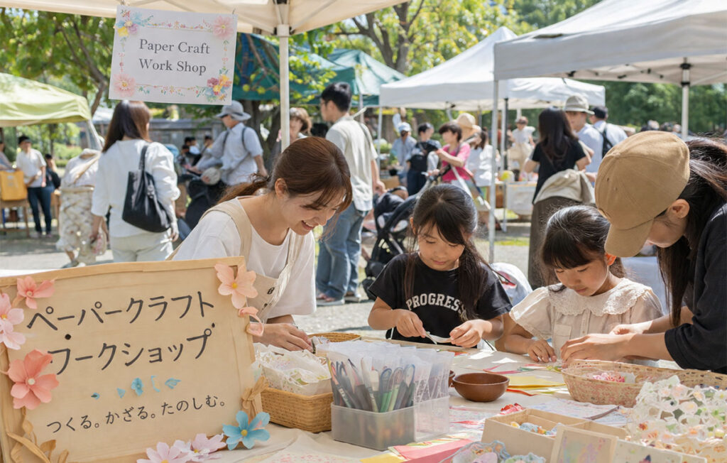 地域のマルシェやイベントに出店してワークショップを開催
